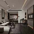 Modern Hotel Room Interior Featuring Comfortable Bed Sofa Coffee Table And Decorative Art