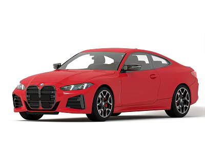 Red BMW Two Door Coupe Car With Modern Sporty Styling 3d model