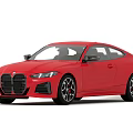 Red BMW Two Door Coupe Car With Modern Sporty Styling