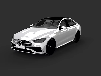 White Mercedes Luxury Sedan With Black Roof And Modern Sleek Exterior Design 3d model