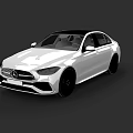 White Mercedes Luxury Sedan With Black Roof And Modern Sleek Exterior Design