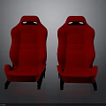 Premium Red Sporty Car Seats Pair For Automotive Racing Interior