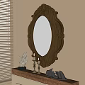 Middle-ancient decorative mirror 3d model