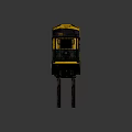 Yellow Industrial Forklift With Cab And Front Forks For Material Handling