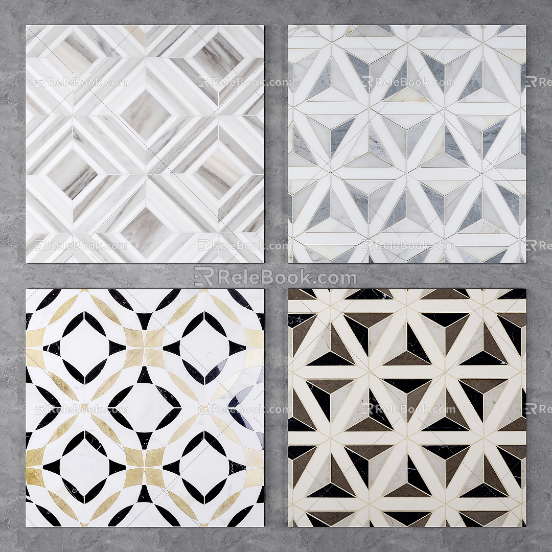 Modern Tile Stone Parquet Marble Parquet 3d model