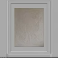 Abstract Painting With Neutral Textured Surface Hanging On White Paneled Wall