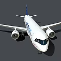 MC-21-300 Commercial Aircraft With White Body And Blue UAC Tail