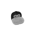 Cute Monkey Shaped Single Sofa With Black Furry Head And Gray Dotted Body