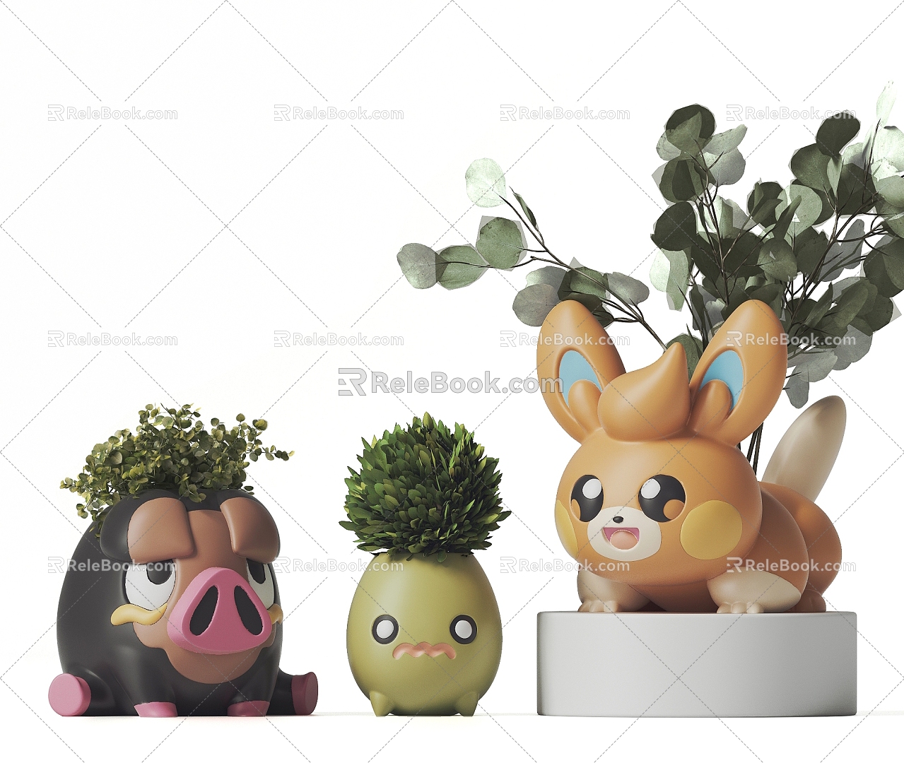 Baokemeng Flower Pot Cute Flower Pot Desktop Flower Pot Small Ornaments 3d model