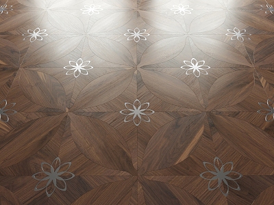 Middle Ancient Parquet Wood Flooring model