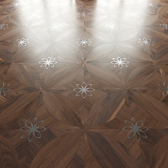 Middle Ancient Parquet Wood Flooring 3d model