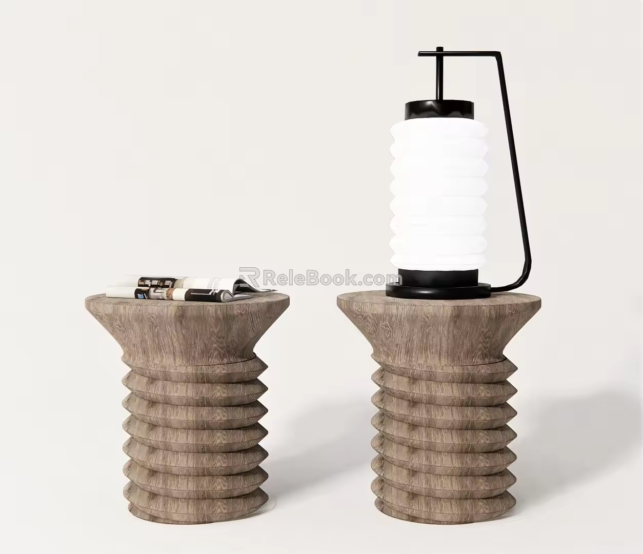Quiet Round Side Log Side Table Coffee Table Low Table Decorative Table Lamp Reading Lamp Book Ornaments Low Stool 3d model