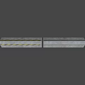 Concrete Safety Barrier With Yellow Black Warning Stripes And Segmented Structure 3d model