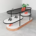 Modern Display Table Shoe Store Nakajima Sale Rack High and Low Table Display Cabinet Low Cabinet 3d model