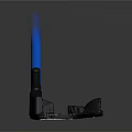 Modern Black Base With Blue Elongated Bar Electronic Device Component Structure