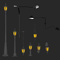 Classic Lighting Combinations Featuring Tall Pole Lights Hanging Pendants And Wall Sconces