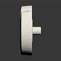 Minimalist White U Shaped Object Featuring Grid Pattern In Center And Smooth Surface