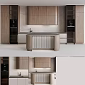 Modern Sleek Kitchen Interior With Light Wood And White Cabinets Sink And Countertop