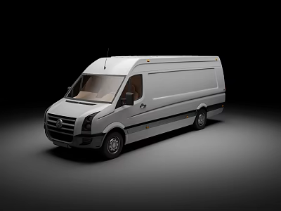 White Commercial Cargo Van With Modern Exterior Design And Smooth Lines 3d model