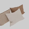 Simple Linen Decorative Pillows With Striped Beige And Brown Colors For Home Sofa