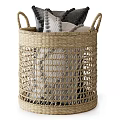 Woven Storage Baskets With Handles And Geometric Patterns For Home Decor And Organization 3d model