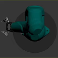 Green Industrial Robotic Arm For Automation With Precision Gripper And Stable Base