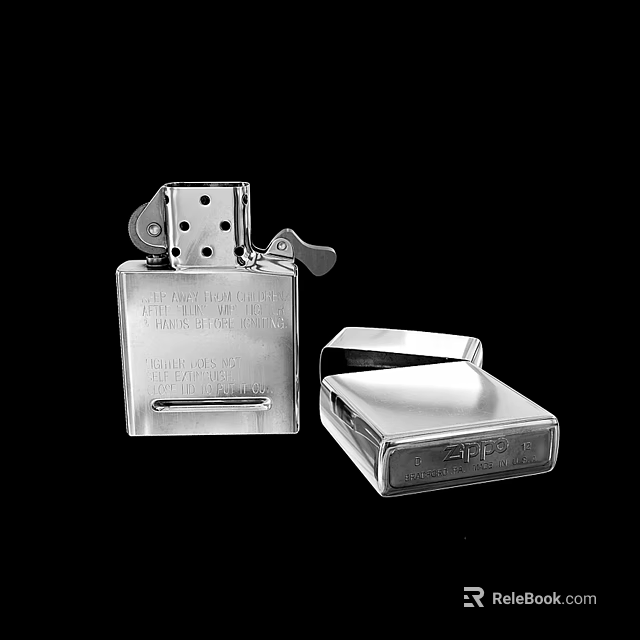 Stainless Steel Metal Lighters Open And Closed Design Portable Reusable Daily Living Supplies 3d model 