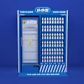 Blue Hydration Station Vending Machine Stocked With Cold Bottled Beverages 3d model