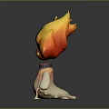 Adorable Household Decor Toy With Flame Head Red Eyes Melting Body And Dripping Details