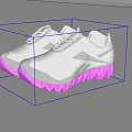 White and Pink Sports Shoes with Wavy Pink Soles and Stylish Logo Design