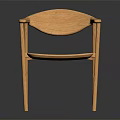 Simple Modern Wooden Leisure Chair with Armrests and Light Wood Finish