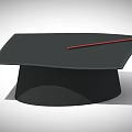 Classic Black Graduation Cap With Red Tassel Simple Design For Ceremonies