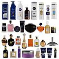Stylish Bathroom Accessories Collection With Shower Gel Bottles Soap Dishes And Toothbrush Holders