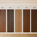 Teak Wood Wall Panels Featuring Five Different Natural Color Tones Displayed 3d model
