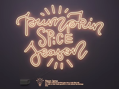 Neon Lamp Set with Pumpkin Spice Season Design for Festive Decor 3d model