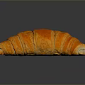 Freshly Baked Golden Croissant With Flaky Layers And Buttery Taste