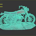 Vintage Motorcycle With Red Tank Black Seat And Classic Design Showcase