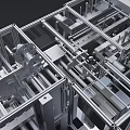 Industrial Equipment Automated Production Line With Conveyor Belts Metal Frames And Machinery Components
