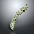 Fresh Green Pod Crop With Long Shape And Bumpy Surface Agricultural Produce 3d model