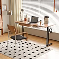 Modern Home Office Desk With Laptop Lamp Coffee Cup Calendar And Wooden Chair