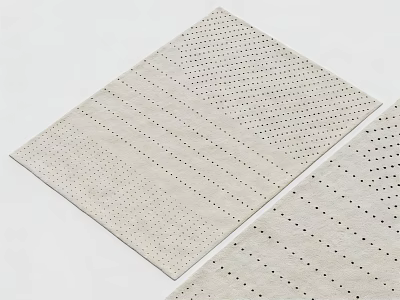 Square Rug With Dot Pattern And Striped Design For Modern Interior Decor 3d model