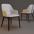 Modern Dining Chairs With Light Colored Fabric Seats And Dark Wooden Legs Design