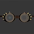 Steampunk Goggles With Brass Accents Spiked Details Leather Strap And Round Lenses