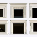 Different White Fireplace Designs With Classic And Modern Architectural Elements 3d model