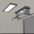 Ceiling Mounted Retractable Clothes Hanger With Built In Light For Indoor Use