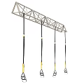 Fitness Suspension Training Equipment With Metal Truss Frame Multiple Yellow Black Straps And Handles