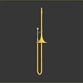 Golden Brass Trombone Musical Instrument with Shiny Finish and Slide Design
