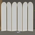 Modern Mirrored Room Divider With Arch Design And Metal Frame For Interior