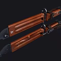 Old Fashioned Weapon With Polished Wooden Stock Metal Components And Intricate Details