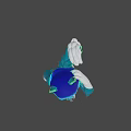 Anthropomorphic Wolf Game And Movie Character In Blue Glowing Hoodie With Green Fur